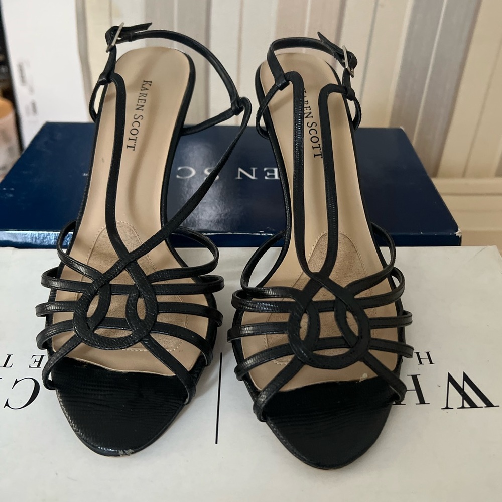 Karen Scott black sandal heels